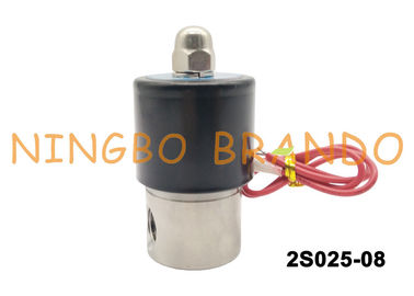 2S025-08 Stainless Steel Body Direct Acting NC 1 / 4  Inch Pneumatic Solenoid Valve AC220V