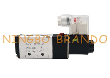AC220V DC24V 1/4" PT Airtac Type Pneumatic Solenoid Valve 4V210-08 Pilot Operated 5/2 Way