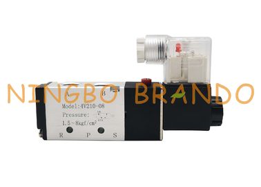 AC220V DC24V 1/4&quot; PT Airtac Type Pneumatic Solenoid Valve 4V210-08 Pilot Operated 5/2 Way