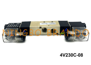 4V230C-08 PT 1/4&quot; AirTAC Type Air Solenoid Valve Double Electrical Control 5/3 Way 12VDC