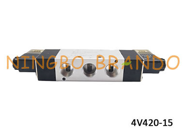 5/2 Way 4V420-15 1/2&quot; NPT Double Coil Electrical Air Directional Valve Aluminum Body Automation Component