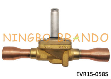 032L1225 Refrigeration Solenoid Valve s Type EVR15 7/8" ODF Solder Brass Body For Air Conditioning