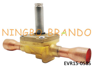 032L1225 Refrigeration Solenoid Valve s Type EVR15 7/8&quot; ODF Solder Brass Body For Air Conditioning