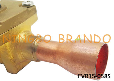 032L1225 Refrigeration Solenoid Valve s Type EVR15 7/8&quot; ODF Solder Brass Body For Air Conditioning