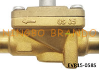 032L1225 Refrigeration Solenoid Valve s Type EVR15 7/8&quot; ODF Solder Brass Body For Air Conditioning
