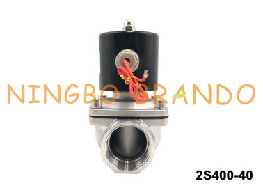 UNI-D Type SUW-40 G1-1/2'' Stainless Steel Solenoid Valve For Water Treatment DC24V AC220V