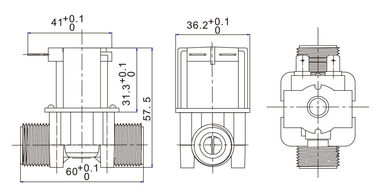 1/2&quot; Male Threaded Water Plastic Water Solenoid Valve RO 24V