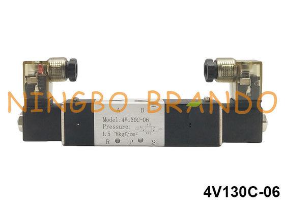 AirTAC Type 5/3 Way BSPT 1/8'' Pneumatic Solenoid Valve 24VDC 220VAC 4V130C-06