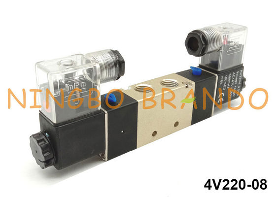 AirTAC Type 5/2 Way 1/4'' Double Coil Pneumatic Solenoid Valve 24VDC 220VAC 4V220-08