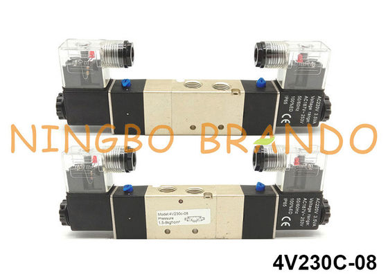 5 Way 3 Position 1/4'' AirTAC Type Solenoid Valve for Pneumatic Actuator 4V230C-08