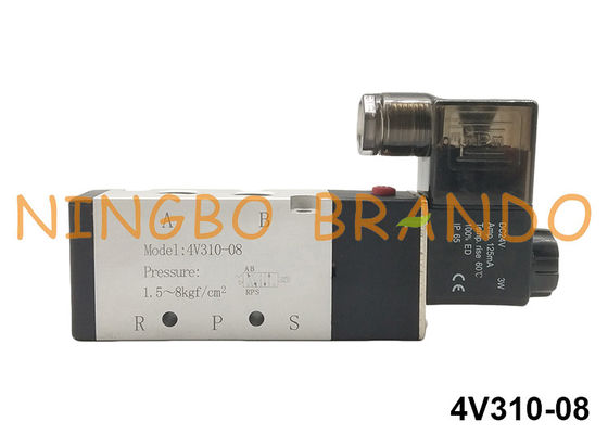 1/4'' NPT 5/2 Way 4V310-08 Electric Air Solenoid Valve Pneumatic Control Pilot Operated