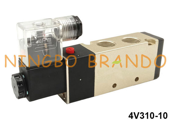 3/8'' NPT 5/2 Way 4V310-10 Air Directional Control Single Solenoid Pneumatic Valve 24VDC 220VAC