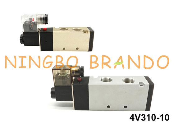 3/8'' NPT 5/2 Way 4V310-10 Air Directional Control Single Solenoid Pneumatic Valve 24VDC 220VAC