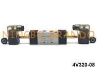 1/4'' NPT 5/2 Way 4V320-08 Double Solenoid Pneumatic Control Valve 12V 24V 110V 220V