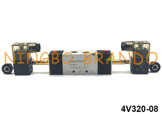 1/4'' NPT 5/2 Way 4V320-08 Double Solenoid Pneumatic Control Valve 12V 24V 110V 220V