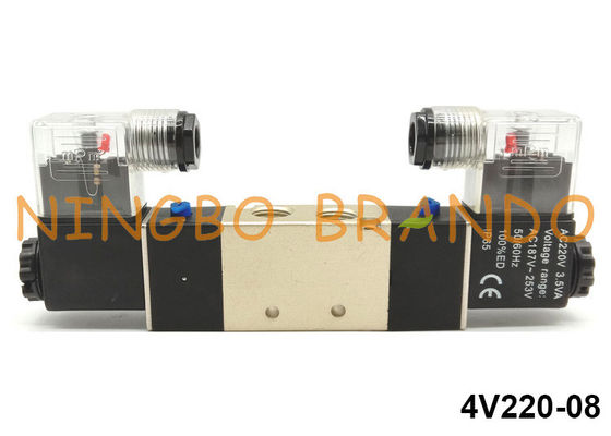 1/4'' 4V220-08 Airtac Type Pneumatic Solenoid Valve 5 Way 2 Position 220V