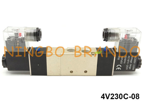 4V230C-08 Airtac Type Pneumatic Solenoid Valve 1/4'' 5 Way 3 Position 24V