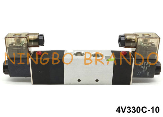 3/8'' 5/3 Way Pneumatic Solenoid Valve 4V330C-10 Airtac Type 24V 12V