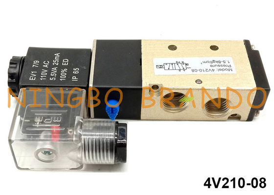 4V210-08 Airtac Type Pneumatic Air Solenoid Valve 5/2 Way 110V 220V