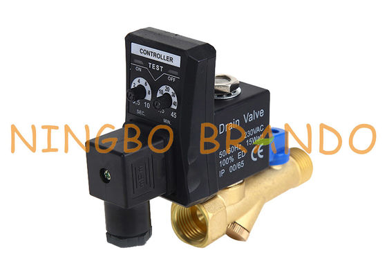 Air Compressor Auto Drain Solenoid Valve With Timer 1/4'' 1/2'' 110V 220V