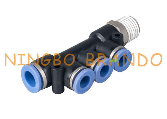 1/4'' 8mm Branch Triple Push To Quick Connect Pneumatic Hose Fittings