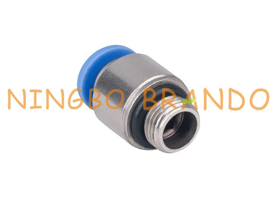 Round Male Straight Push To Connect Pneumatic Hose Fittings 1/4'' 8mm