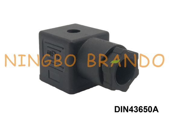 Black MPM DIN 43650 Form A DIN 43650A Solenoid Coil Connector