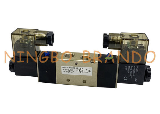 4V220-08 4V200 Series 1/4'' Double Coil Pneumatic Solenoid Valve