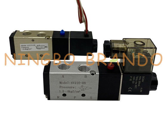 4V210-08 5/2 Way Pneumatic Air Single Electrical Control Solenoid Valve