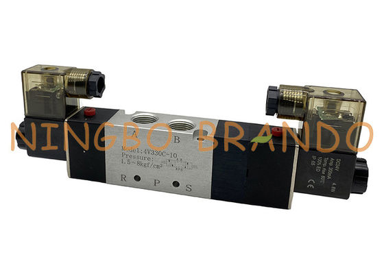 4V330C-10 3/8 Inch 5/3 Way Double Solenoid Pneumatic Air Control Valve