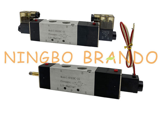 4V430C-15 5/3 Way Internal Pilot Pneumatic Solenoid Valve