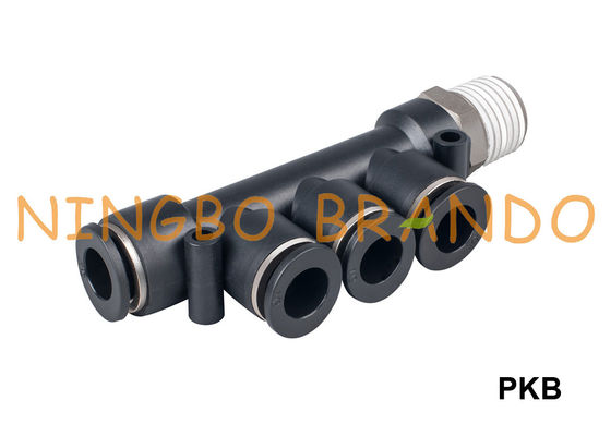 PKB Male Triple Branch Plastic Pneumatic Hose Fittings 1/8'' 1/4'' 3/8'' 1/2''