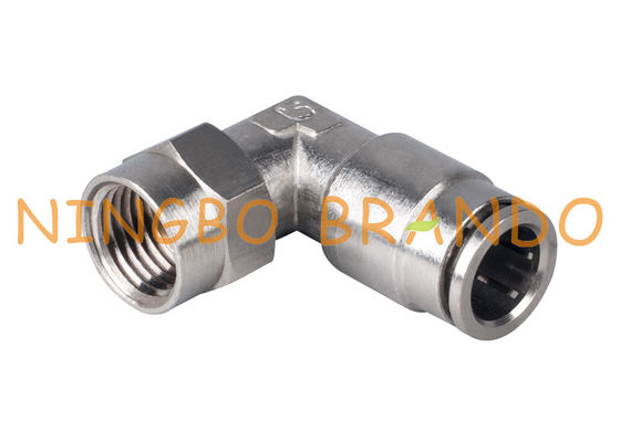 Brass Pneumatic Push In Connector Female 90 Degree Elbow 1/4'' 8mm