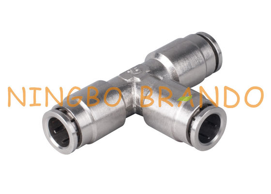 Brass Push In Pneumatic Hose Fittings Union Tee 1/8'' 1/4'' 3/8'' 1/2''