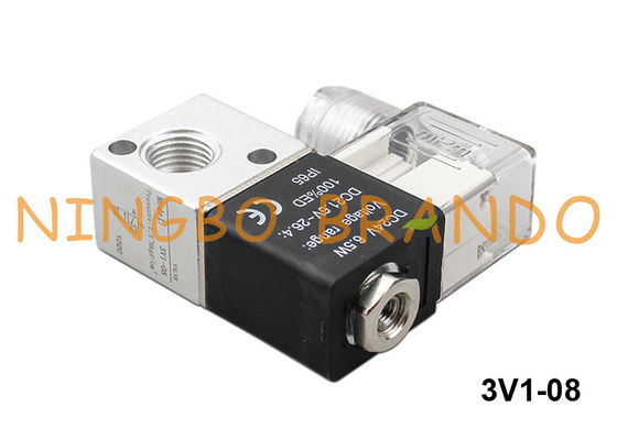 3V1-08 3 Way Pneumatic Air Solenoid Valve 1/4'' 12V 24V 110V 220V