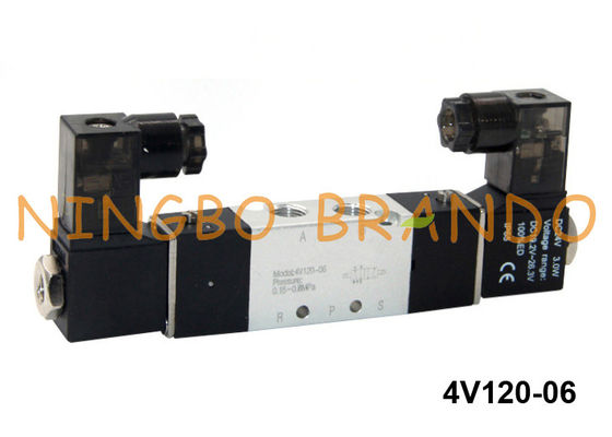 4V120-06 Airtac Type Pneumatic Double Solenoid Valve 5/2 Way 24V 220V