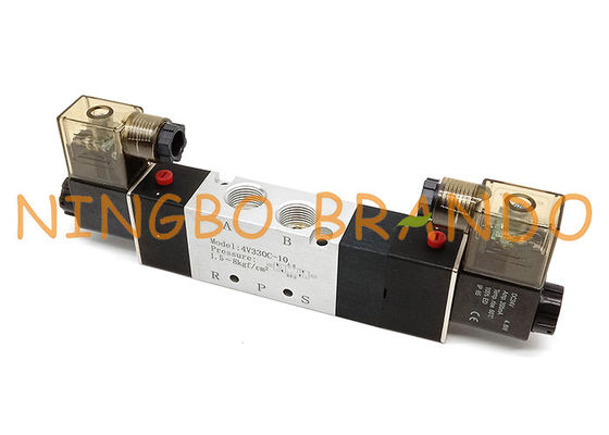 4V330C-10 3/8'' Double Solenoid 5/3 Way Close Center Pneumatic Solenoid Valve