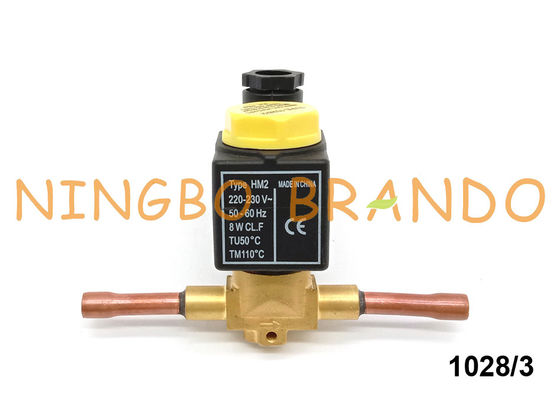 Castel Type 1028/3 3/8'' Solder Refrigeration Solenoid Valve 220V AC