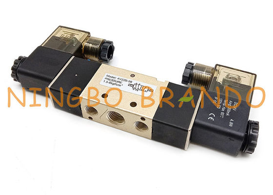 4V220-08 1/4'' Termianl Box 5/2 Way Double Solenoid Pneumatic Valve