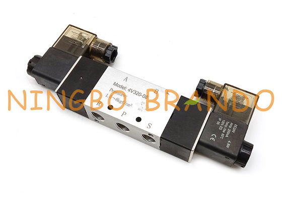 4V320-08 1/4'' 5/2 Way DIN Connector Double Solenoid Pneumatic Valve