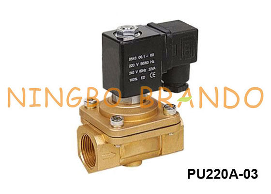 PU220A-03 Shako Type 2 Way NC Brass Solenoid Valve 3/8'' 24VDC