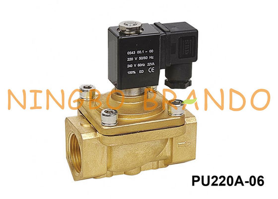 PU220A-06 Shako Type 2/2 Way NC Brass Solenoid Valve 3/4'' 24V DC