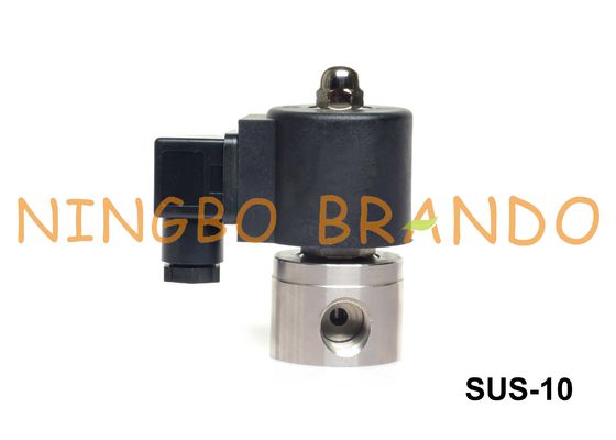 PTFE Seal 2 Way NC Stainless Steel Solenoid Valve 3/8'' 24V 220V