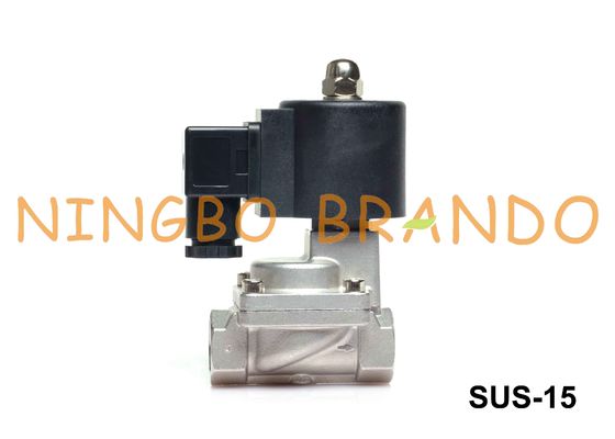 1/2'' 2 Way Normally Closed Stainless Steel Solenoid Valve PTFE Seal