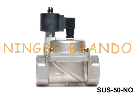 2'' Normally Open Stainless Steel Solenoid Valve PTFE Seal 24V 220V