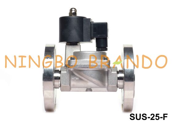 1'' Flange Piston Operated Solenoid Valve Stainless Steel 24VDC 220VAC