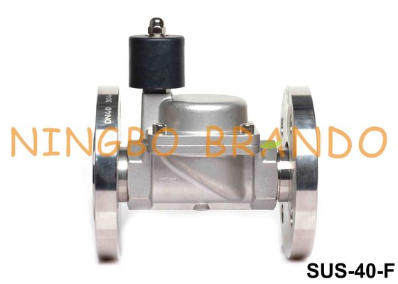 1 1/2'' Flange Connection Solenoid Valve Stainless Steel Body 24V 220V