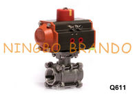 1 Inch Thread Pneumatic Driven Ball Valve Stainless Steel 304