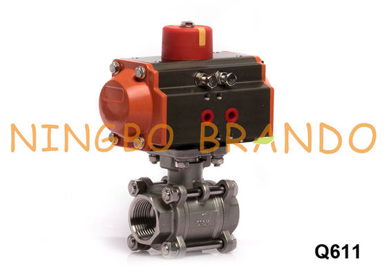 1 Inch Thread Pneumatic Driven Ball Valve Stainless Steel 304