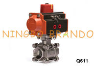 1'' Thread Stainless Steel 3 Piece Ball Valve With Pneumatic Actuator